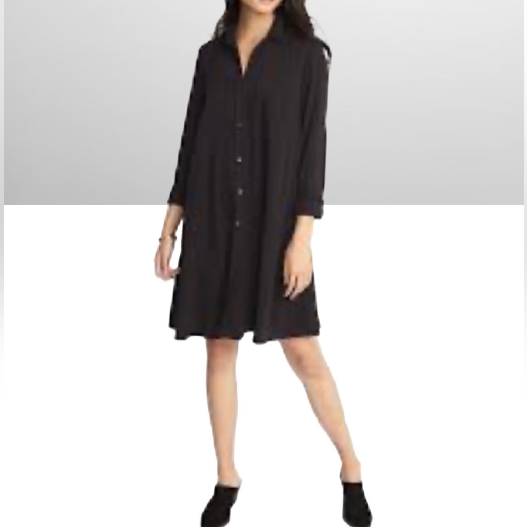 New Old Navy Button Down Swing Dress Sz Small Black